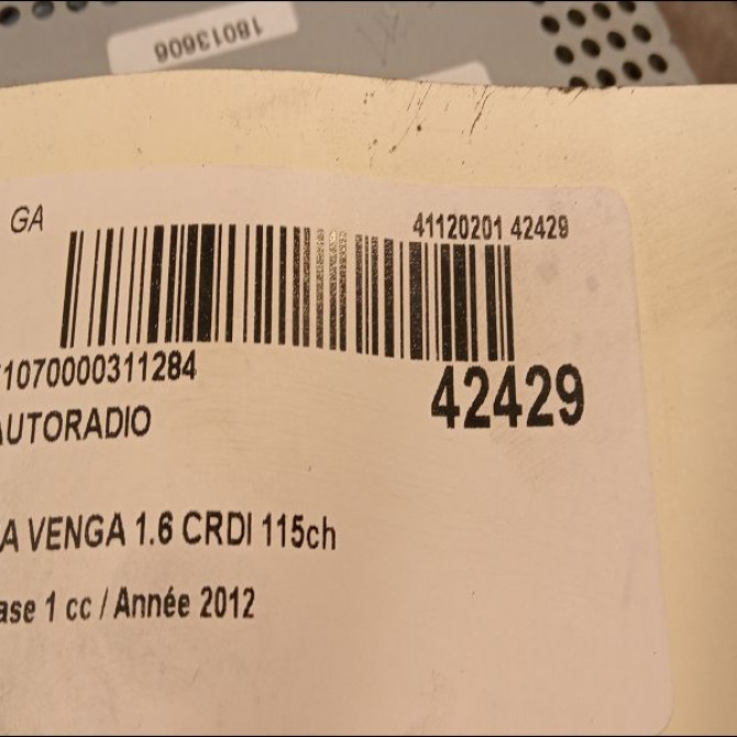 Autoradio occasion KIA VENGA Phase 1 04-1995->04-1999 1.6 CRDI 115ch 961601P000EQ 3