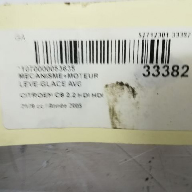 Mecanisme+moteur leve-glace avg occasion CITROEN C8 Phase 1 06-2002->... 2.2 HDi 16v 130ch 9221L4 6