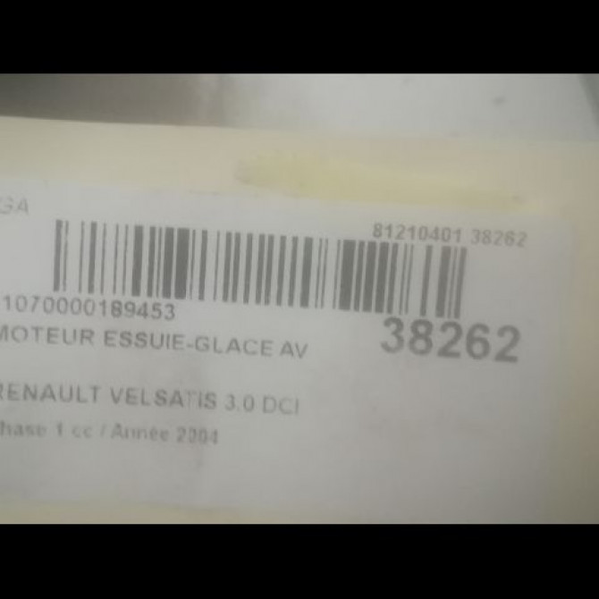 Moteur essuie-glace avant occasion RENAULT VELSATIS Phase 1 01-2002->04-2005 3.0 DCI V6 177ch 8200006449 2