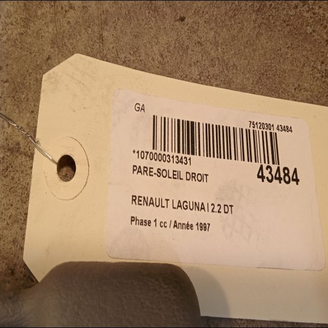 Pare-soleil droit occasion RENAULT LAGUNA I Phase 1 01-1994->04-1998 2.2 DT 7701042659 3