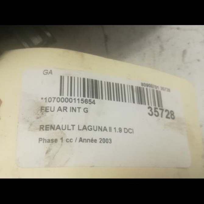 Feu arrière interieur gauche occasion RENAULT LAGUNA II Phase 1 11-2000->03-2005 1.9 DCI 110ch 8200002475 3