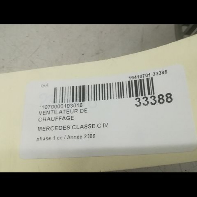 Ventilateur de chauffage occasion MERCEDES CLASSE C IV phase 1 02-2014->... C220 170ch 2128200708 3