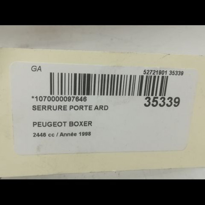 Serrure porte ard occasion PEUGEOT BOXER I Phase 1 07-1994->02-2002 2.5 D 9138C5 3