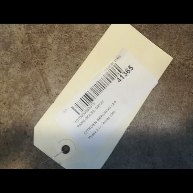 Pare-soleil droit occasion CITROEN BERLINGO I Phase 2 11-2002->10-2010 2.0 HDi 90ch 8143TH 3