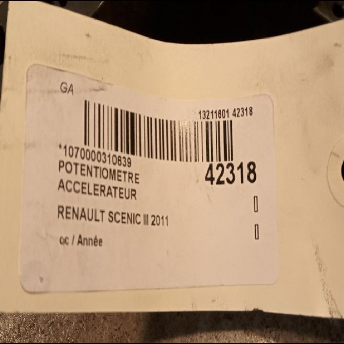 Potentiometre accelerateur occasion RENAULT SCENIC III 3
