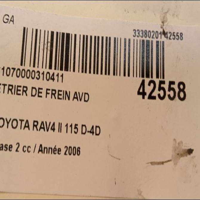 Etrier de frein avant gauche occasion TOYOTA RAV4 II Phase 2 10-2003->12-2005 115 D-4D 4775042040 3