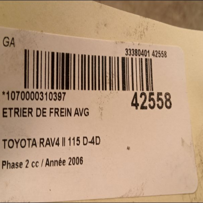 Etrier de frein avant droit occasion TOYOTA RAV4 II Phase 2 10-2003->12-2005 115 D-4D 4773042040 3