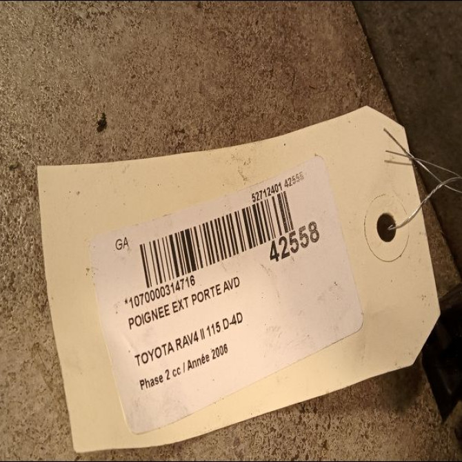 Poignee ext porte avd occasion TOYOTA RAV4 II Phase 2 10-2003->12-2005 115 D-4D 6921112220G4 2