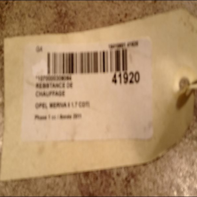 Resistance de chauffage occasion OPEL MERIVA II Phase 1 09-2010->03-2014 1.7 CDTI 110ch 3