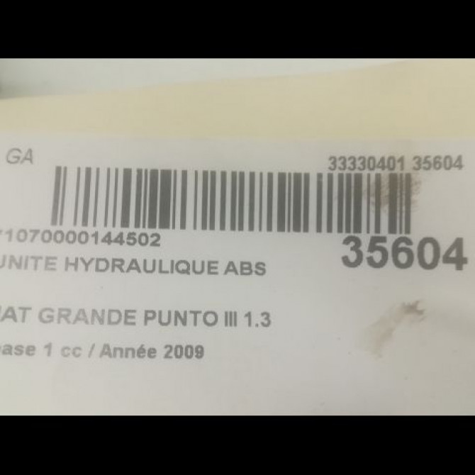 Unité hydraulique ABS occasion FIAT GRANDE PUNTO III Phase 1 09-2005->12-2013 1.3 D MULTIJET 16v 75ch 71771141 3