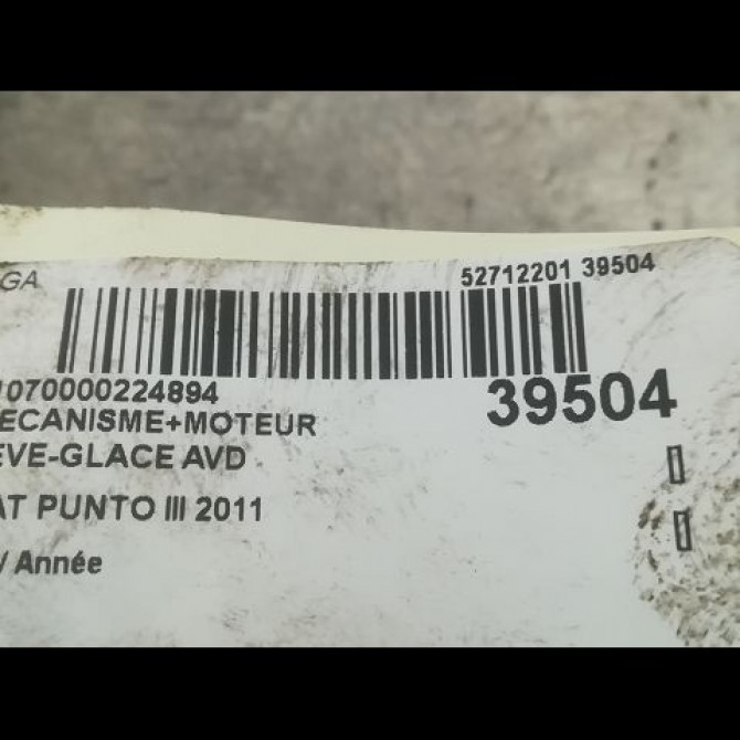 Mecanisme + moteur lève-glace avant droit occasion FIAT PUNTO III 51895384 3