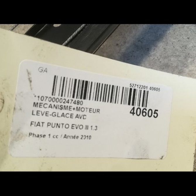 Mecanisme + moteur lève-glace avant droit occasion FIAT PUNTO EVO III Phase 1 10-2009->12-2013 1.3 MULTIJET 75ch 51895384 3