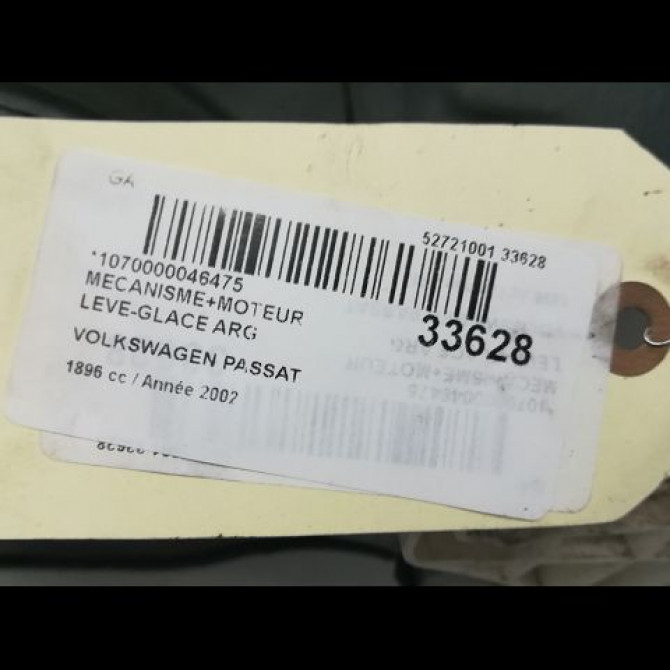 Mecanisme+moteur leve-glace arg occasion VOLKSWAGEN PASSAT IV Phase 2 10-2000->03-2005 1.9 TDI 130ch 3B5839655C 4