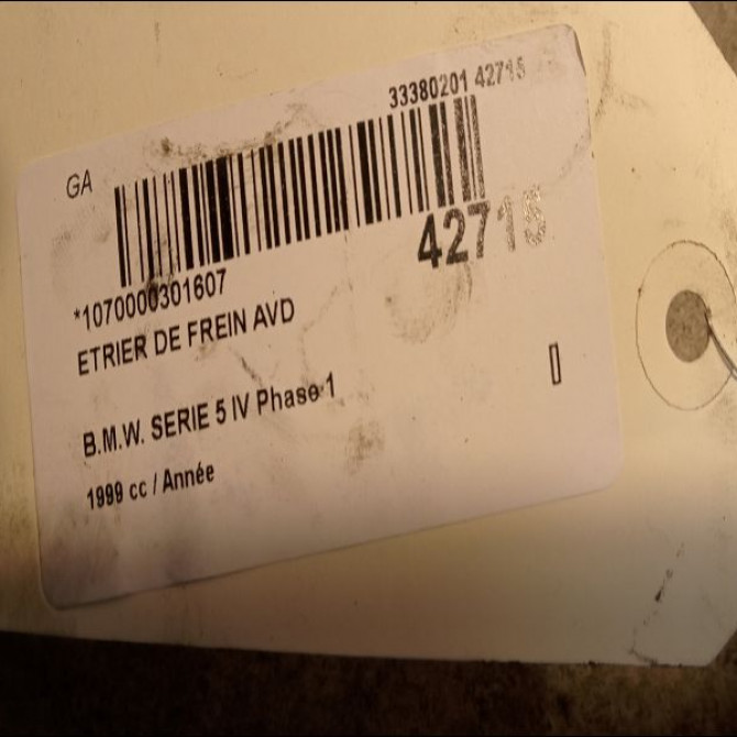 Etrier de frein avant droit occasion B.M.W. SERIE 5 IV Phase 1 12-1995->07-2000 34111163386 2