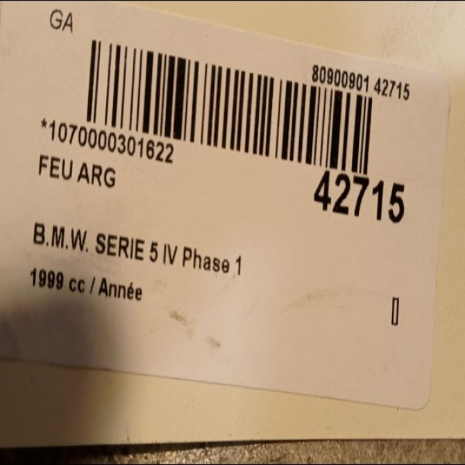 Feu arrière gauche occasion B.M.W. SERIE 5 IV Phase 1 12-1995->07-2000 63216912423 3