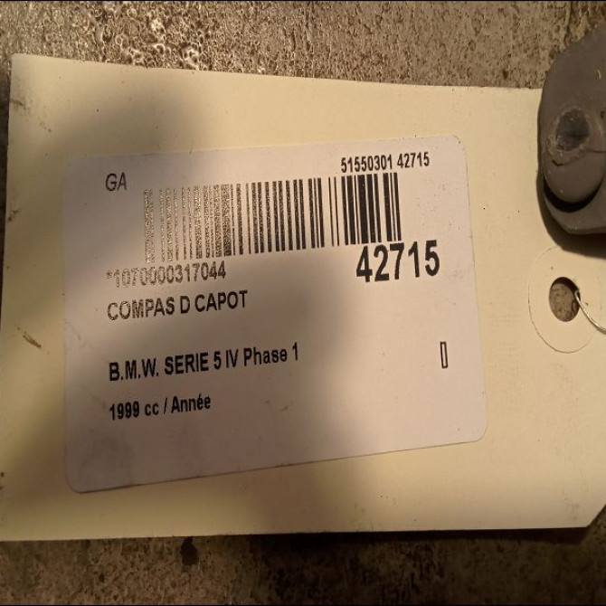 Compas d capot occasion B.M.W. SERIE 5 IV Phase 1 12-1995->07-2000 41618203276 2