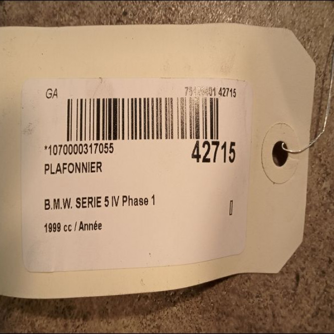 Plafonnier occasion B.M.W. SERIE 5 IV Phase 1 12-1995->07-2000 63318371631 2