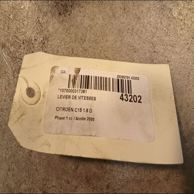 Levier de vitesses occasion CITROEN C15 Phase 1 07-1987->06-1996 1.8 D 2400N6 2