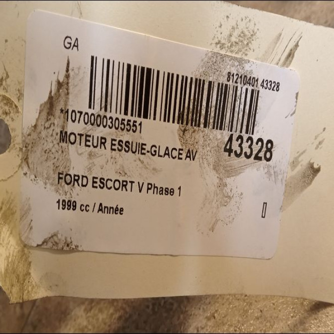 Moteur essuie-glace avant occasion FORD ESCORT V Phase 1 01-1995->08-2000 2