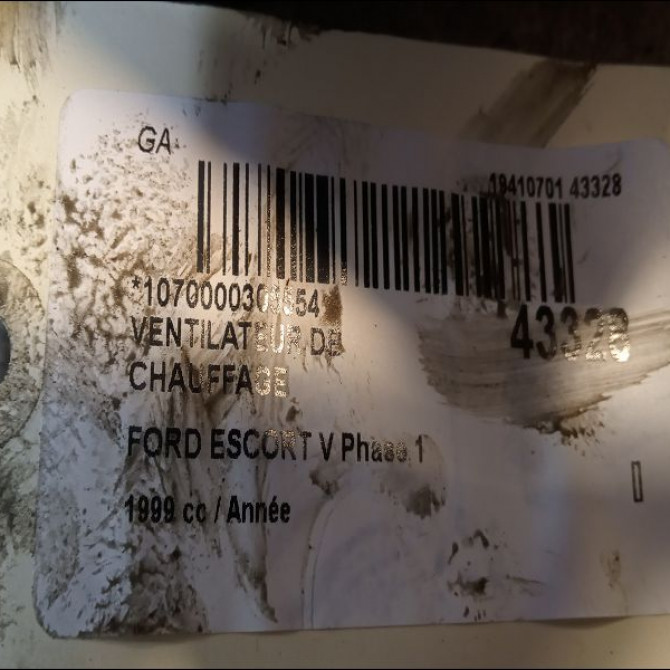Ventilateur de chauffage occasion FORD ESCORT V Phase 1 01-1995->08-2000 3