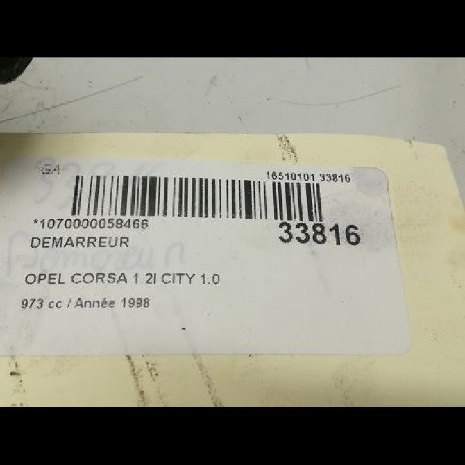 Démarreur occasion OPEL CORSA II Phase 2 04-1997->10-2000 1.0i 12v 93184534 5