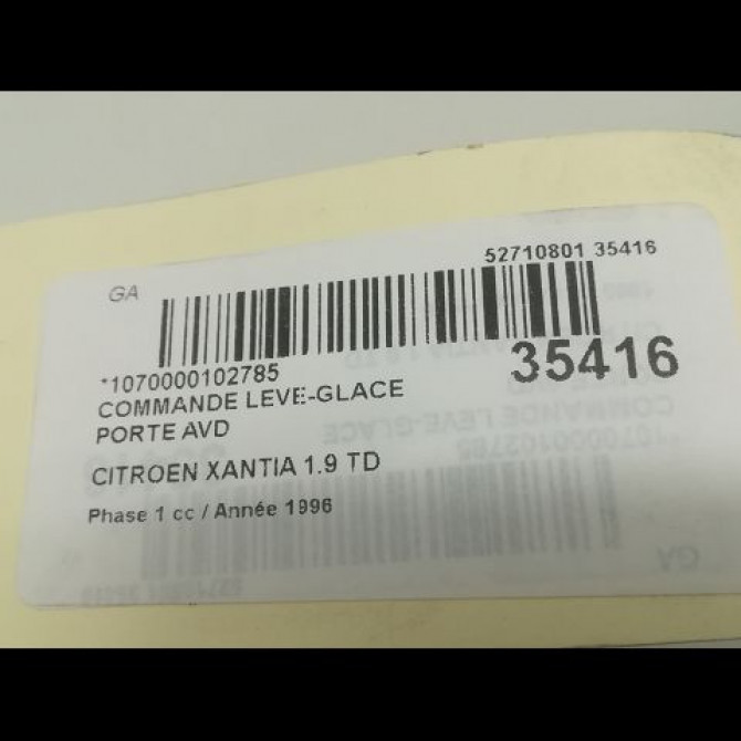 Commande lève-glace porte avant droite occasion CITROEN XANTIA Phase 1 03-1993->06-1998 1.9 TD 4