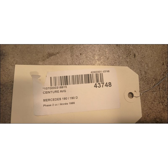 Ceinture avant gauche occasion MERCEDES 190 I Phase 2 09-1988->06-1993 190 D 2