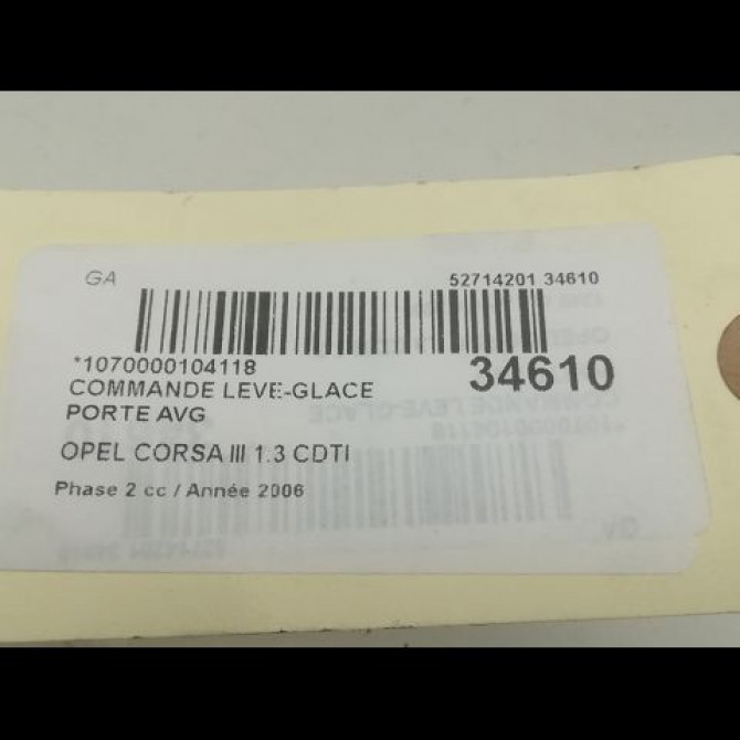 Commande lève-glace porte avant gauche occasion OPEL CORSA III Phase 2 08-2003->09-2006 1.3 CDTI 24411030 3