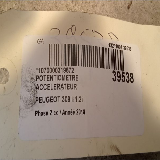 Potentiometre accelerateur occasion PEUGEOT 308 II 308 II Phase 2 2017-04-01-> 1.2i PureTech 130ch 3