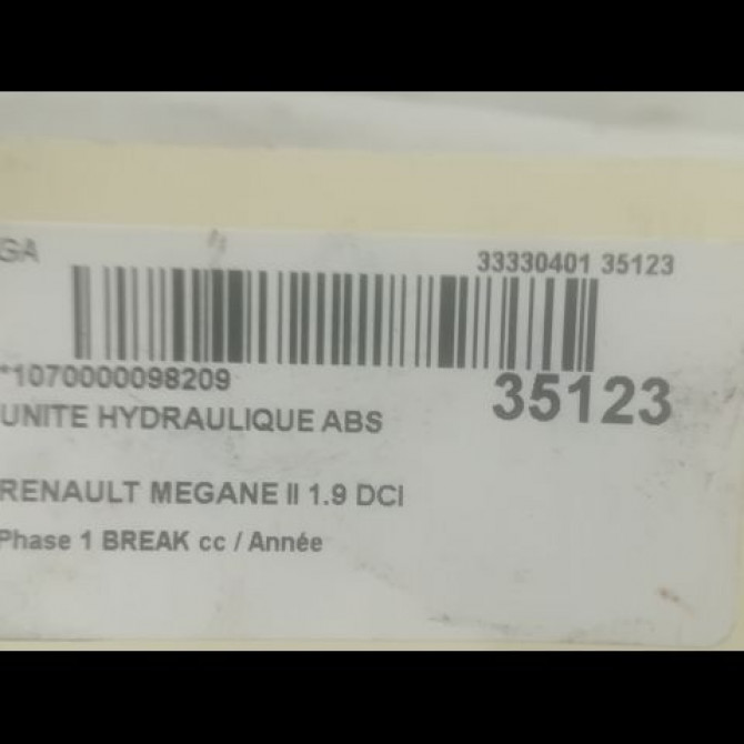 Unité hydraulique ABS occasion RENAULT MEGANE II Phase 1 BREAK 09-2003->12-2005 1.9 DCI 120ch 7701062137 3