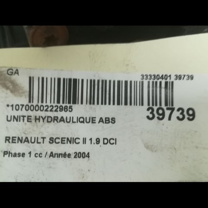 Unité hydraulique ABS occasion RENAULT SCENIC II Phase 1 03-2004->09-2006 1.9 DCI 120ch 7701062137 3