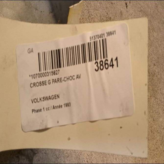 Crosse g pare-choc av occasion VOLKSWAGEN TRANSPORTER IV Phase 1 09-1990->03-1996 2.4 D 2