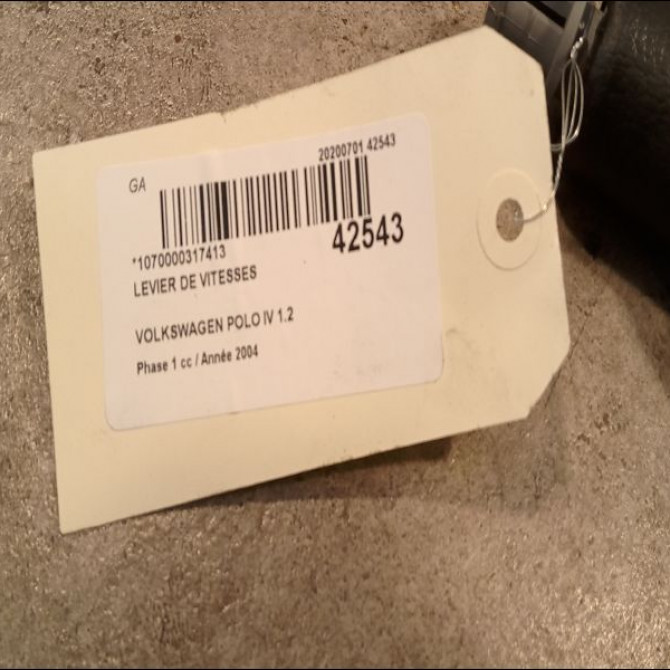 Levier de vitesses occasion VOLKSWAGEN POLO IV Phase 1 01-2002->05-2005 1.2 55ch 1J0711112E 2