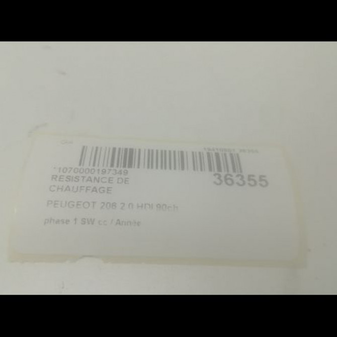 Resistance de chauffage occasion PEUGEOT 206 206 phase 1 SW 2002-06-01->2006-12-31 2.0 HDI 90ch 3