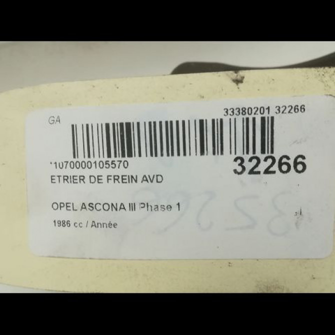 Etrier de frein avant droit occasion OPEL ASCONA III Phase 1 07-1981->06-1988 3