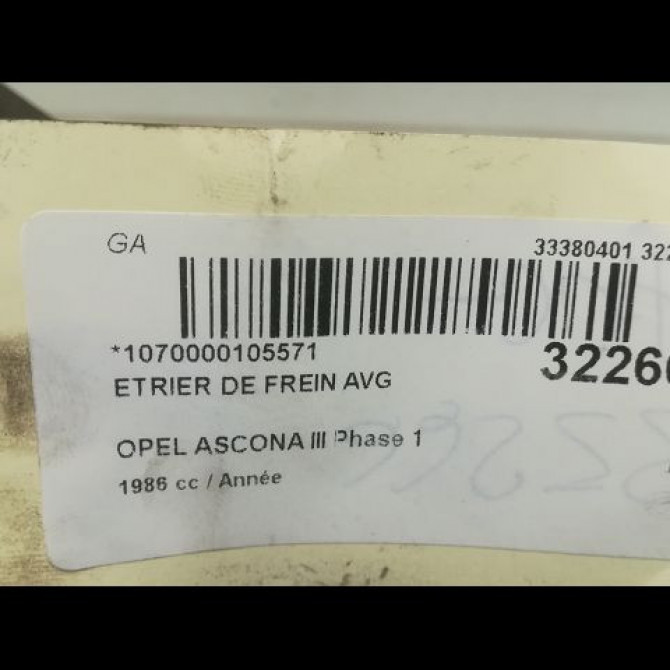 Etrier de frein avant gauche occasion OPEL ASCONA III Phase 1 07-1981->06-1988 3