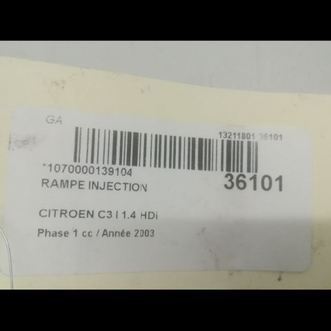 Rampe injection occasion CITROEN C3 I Phase 1 04-2002->10-2005 1.4 HDi 1570G2 4