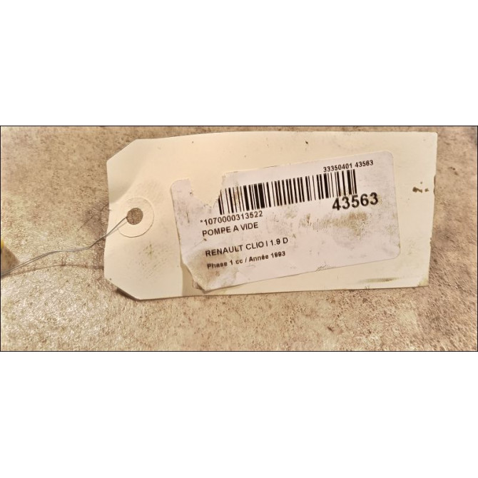 Pompe a vide occasion RENAULT CLIO I Phase 1 06-1990->03-1994 1.9 D 7700874415 3