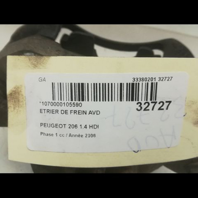 Etrier de frein avant droit occasion PEUGEOT 206 Phase 1 09-1998->03-2009 1.4 HDI 441050 3