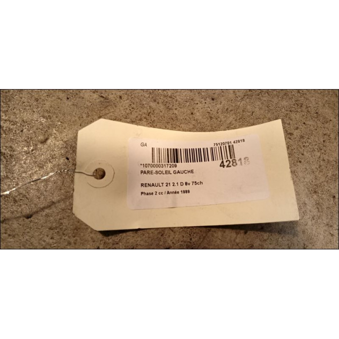 Pare-soleil gauche occasion RENAULT 21 Phase 2 07-1989->09-1994 2.1 D 8v 75ch 7701473854 4