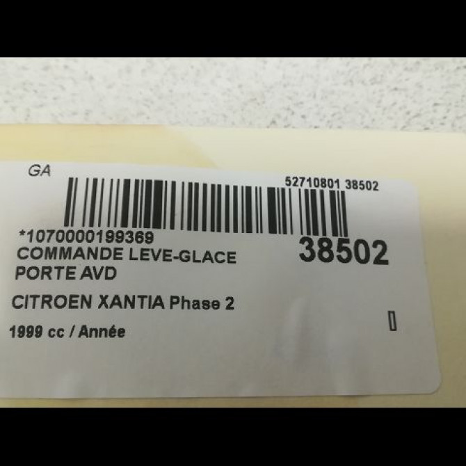 Commande lève-glace porte avant droite occasion CITROEN XANTIA Phase 2 12-1997->06-2001 3