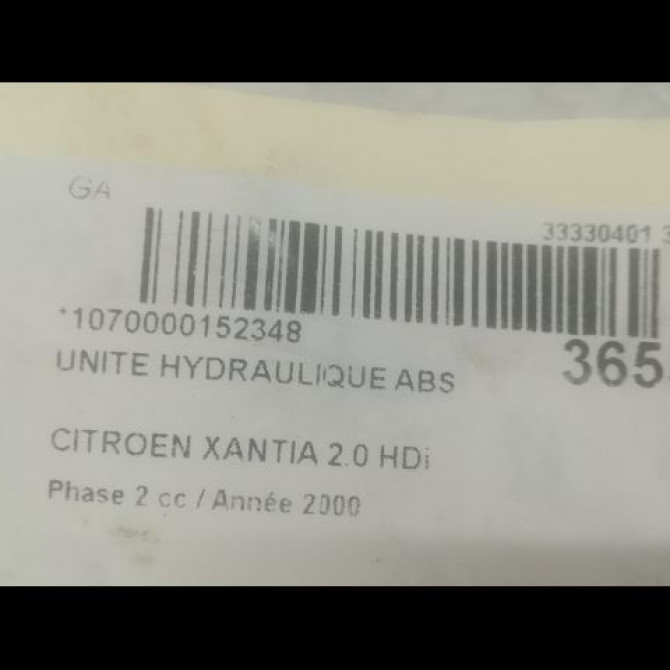Unité hydraulique ABS occasion CITROEN XANTIA Phase 2 12-1997->06-2001 2.0 HDi 90ch 454142 3