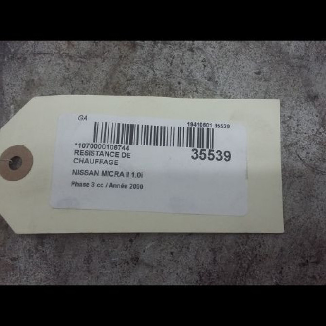 Resistance de chauffage occasion NISSAN MICRA II Phase 3 04-1998->12-2000 1.0i 2