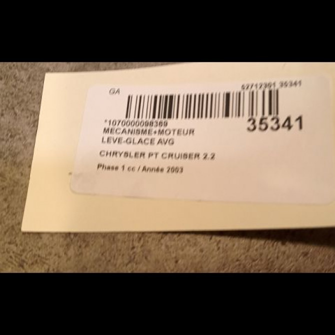 Mecanisme+moteur leve-glace avg occasion CHRYSLER PT CRUISER Phase 1 09-2000->12-2005 2.2 crd 120ch 5017811AC 3