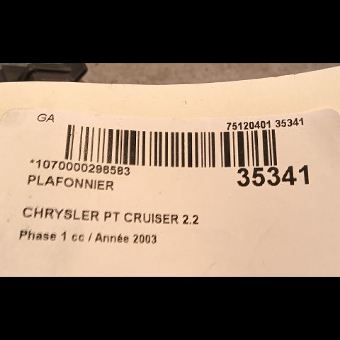Plafonnier occasion CHRYSLER PT CRUISER Phase 1 09-2000->12-2005 2.2 crd 120ch 5JG55XDBAA 3