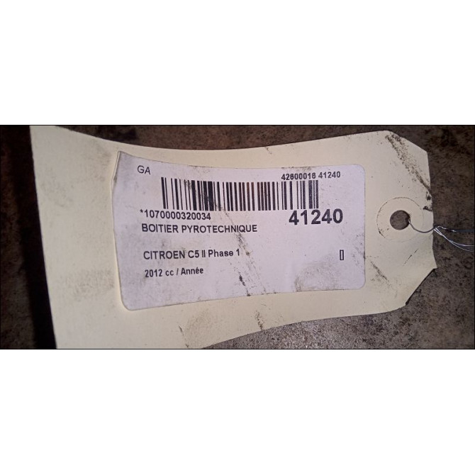 Boitier pyrotechnique occasion CITROEN C5 II Phase 1 04-2008->... 9803844280 4