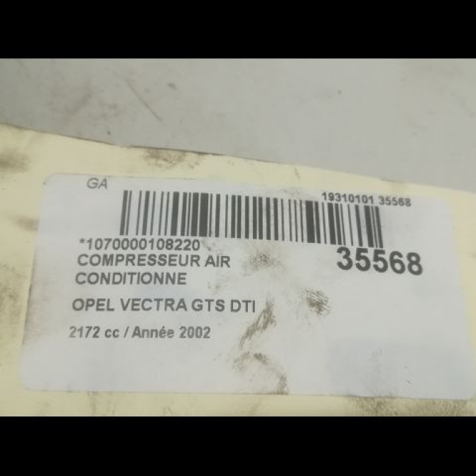 Compresseur air conditionne occasion OPEL VECTRA III Phase 1 06-2002->10-2005 2.2 DTI 16v 125ch 13171593 5