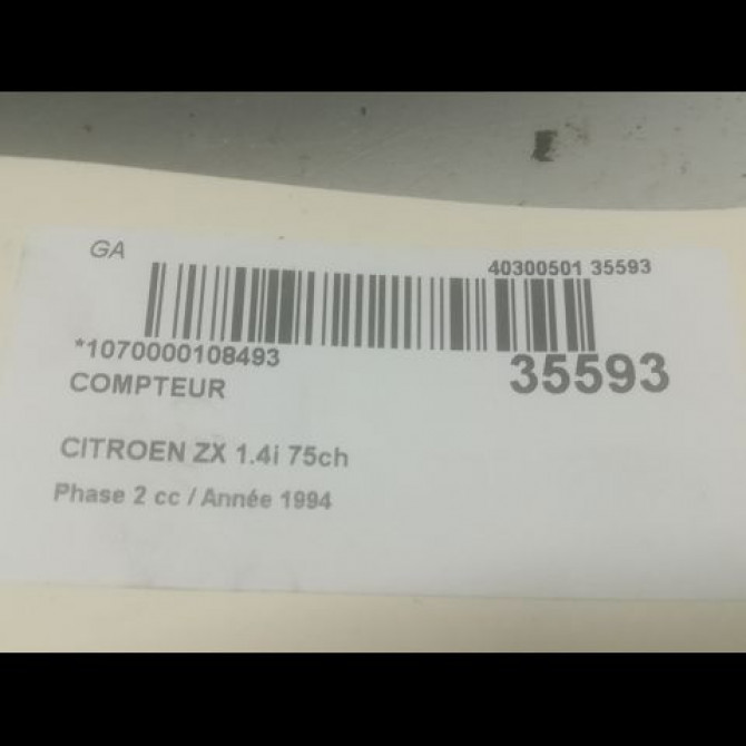 Compteur occasion CITROEN ZX Phase 2 07-1994->06-1998 1.4i 75ch 3