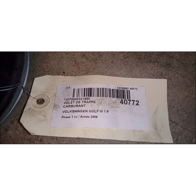 Volet de trappe carburant occasion VOLKSWAGEN GOLF VI Phase 1 10-2008->04-2013 1.6 TDI 90ch 3