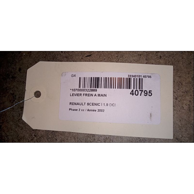 Levier frein a main occasion RENAULT SCENIC I Phase 2 08-1999->06-2003 1.9 DCI 100ch 8200080727 3